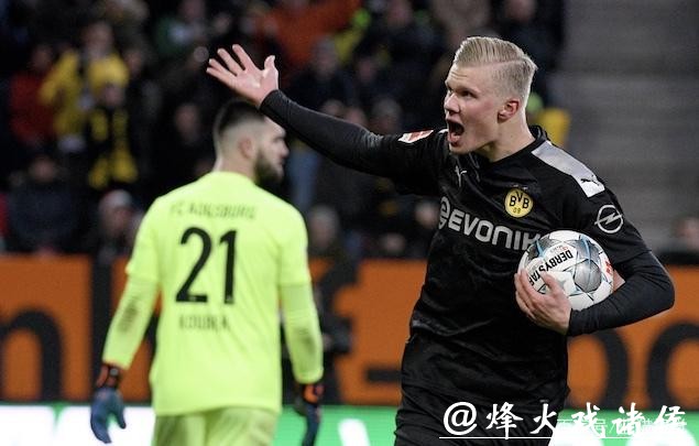 德甲-哈兰德替补首秀戴帽 多特5-3逆转奥格斯堡